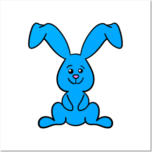 Blue Schlappohr Easter Bunny Posters and Art